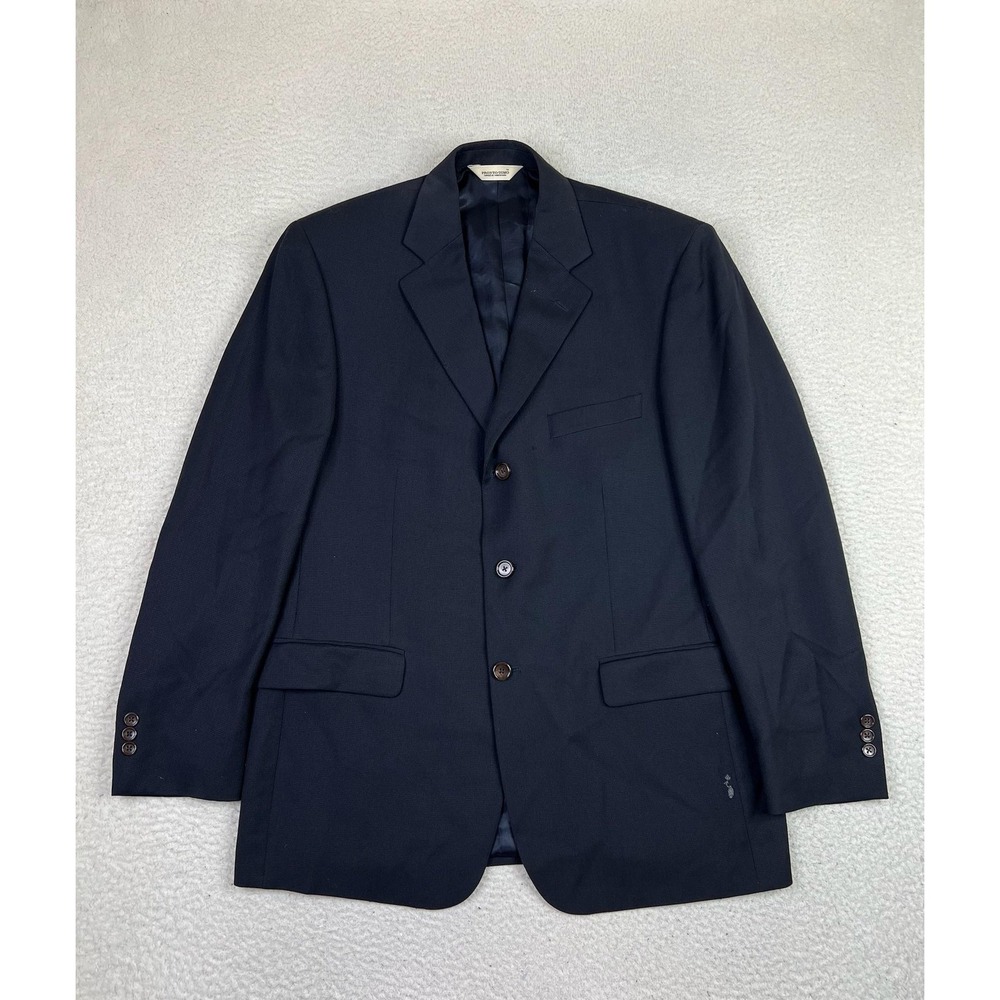 Pronto Uomo Mens 42R Navy Reda Super 110s‎ Wool 3 Button Blazer Sport Coat